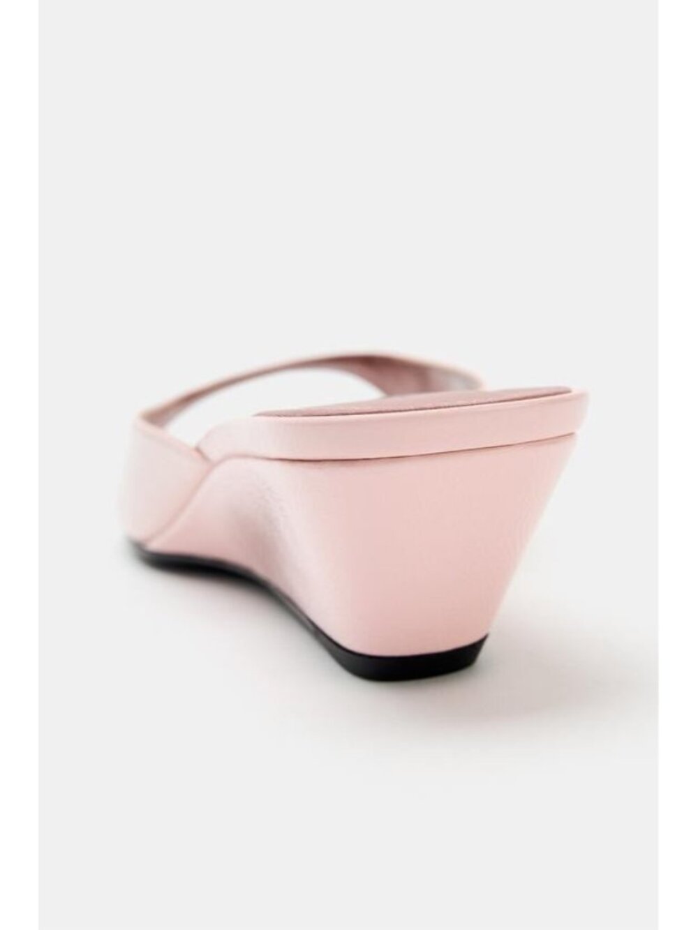 Zara Pink Rose Leather Wedge Sandals Open Toe Fashion Size 38 US 7.5 Shoes - Picture 6 of 11